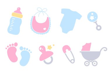 Bebek için duş vektör tasarımı beyaz arka planda izole edilmiş yeni doğanları yetiştirmek için kullanılır.