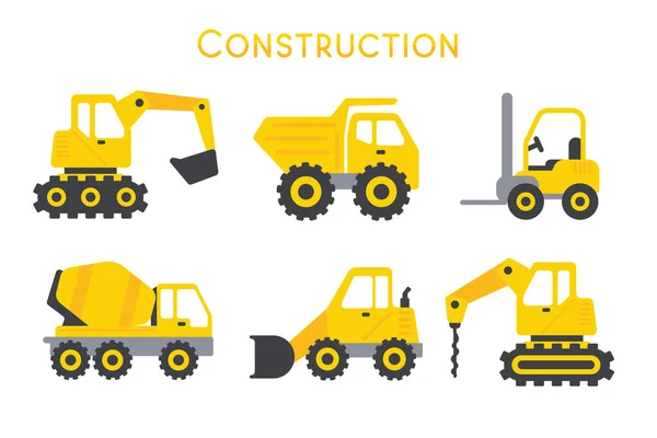 Vector Automobile Building Construction Machinery Παιχνίδια Για Αγόρια Απομονωμένα Στο — Διανυσματικό Αρχείο