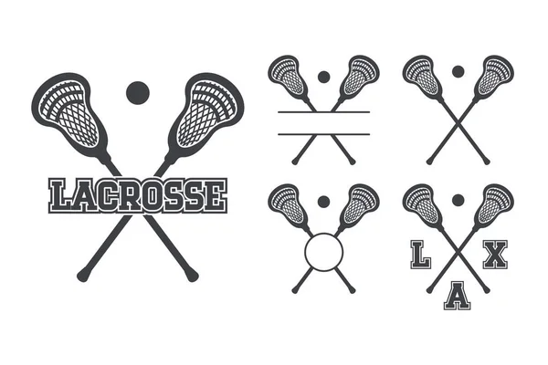 Lacrosse Sticks Symbol Icon Vector Illustration Lacrosse Monogram Isolate White Stock Illustration