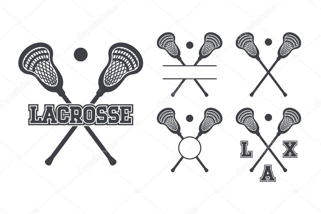 Lacrosse sticks symbol icon vector illustration. Lacrosse monogram. isolate on white background.