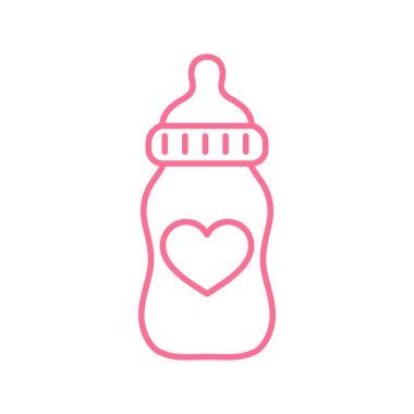 Yeni doğmuş bebek plastik su şişesi metin eklemek için yer bırakın. Arkaplanda izole.