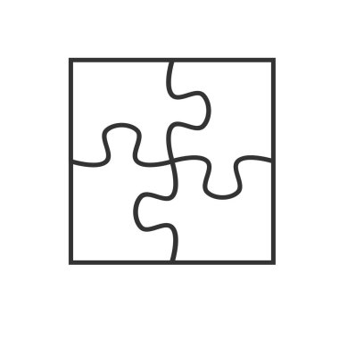 Oyun başına oyunda çakışan bulmacalar için Mockup Jigsaw puzzle. Beyaz arkaplanda izole et.