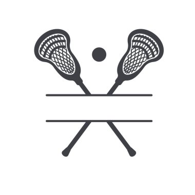 Lacrosse çubukları sembol vektör çizimi. Lakros monogramı. Beyaz arkaplanda izole et.