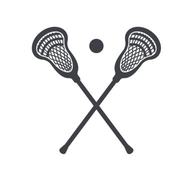 Lacrosse çubukları sembol vektör çizimi. Lakros monogramı. Beyaz arkaplanda izole et.