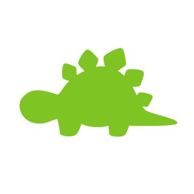 Çocuklar için sevimli metinler eklemek için boş bir dinozor silueti. Arkaplanda izole.