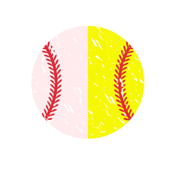 Beautiful Red Stitch Baseball Ball Vector Isolated White Background — Stock Vector