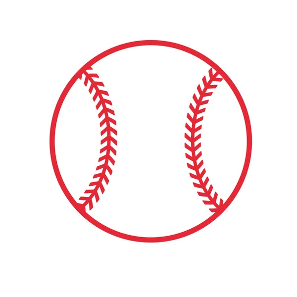 Beau Vecteur Balle Baseball Point Rouge Isolé Sur Fond Blanc — Image vectorielle