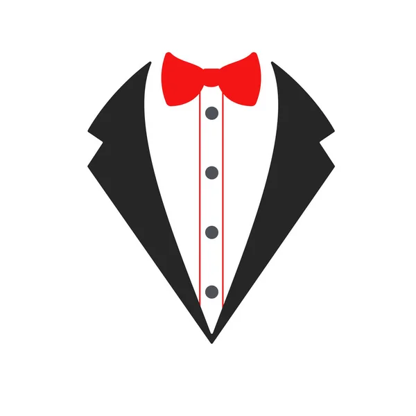 Піктограма Туседо Весільні Костюми Краваткою Краваткою Ізольовані Білому Тлі — стоковий вектор