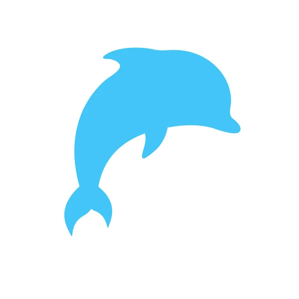 Vektor Sziluettek Delfinek Ugrás Óceánban Elszigetelt Háttérben — Stock Vector
