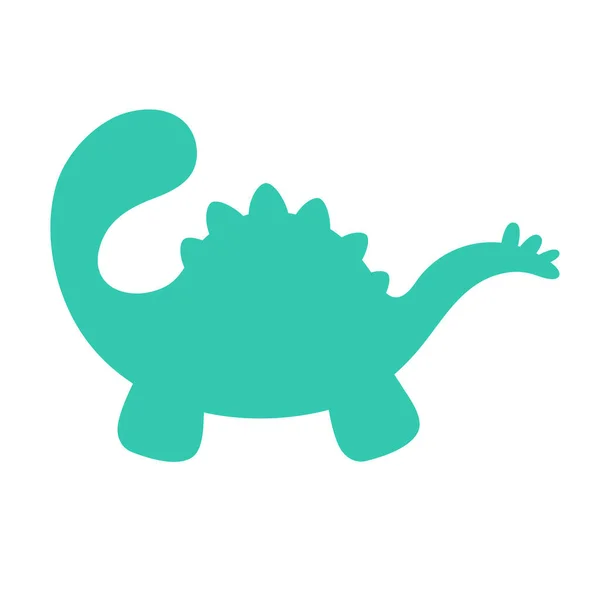 Prázdné Dítě Dinosaurus Silueta Pro Přidání Roztomilý Text Pro Děti — Stockový vektor
