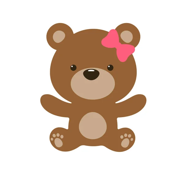 Vector Roze Teddybeer Bruin Teddybeer Geïsoleerd Witte Achtergrond — Stockvector