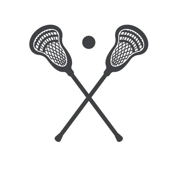 Lacrosse Sticks Symbol Icon Vector Illustration Lacrosse Monogram Isolate White Vector Graphics