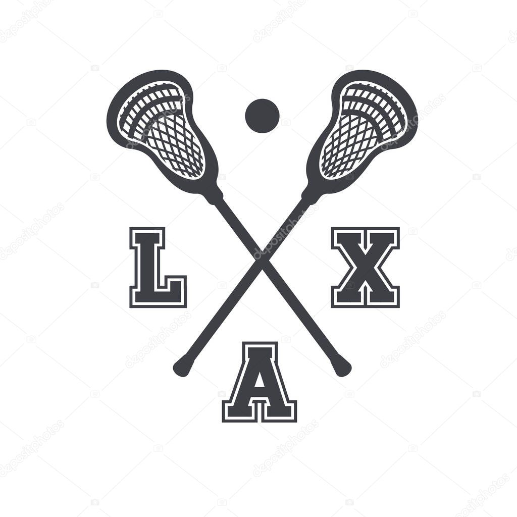 Lacrosse sticks symbol icon vector illustration. Lacrosse monogram. isolate on white background.