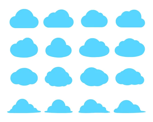 Sencillo Conjunto Nubes Vector Diseño Aislado Fondo — Vector de stock