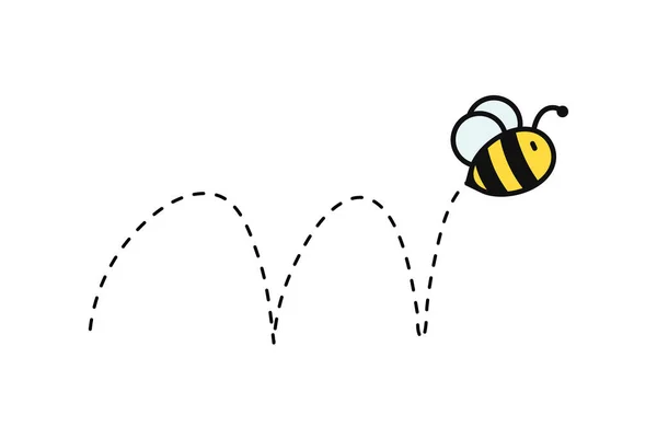 Simple Vecteur Conception Abeilles Volantes Abeille Bande Dessinée Isolée Sur — Image vectorielle