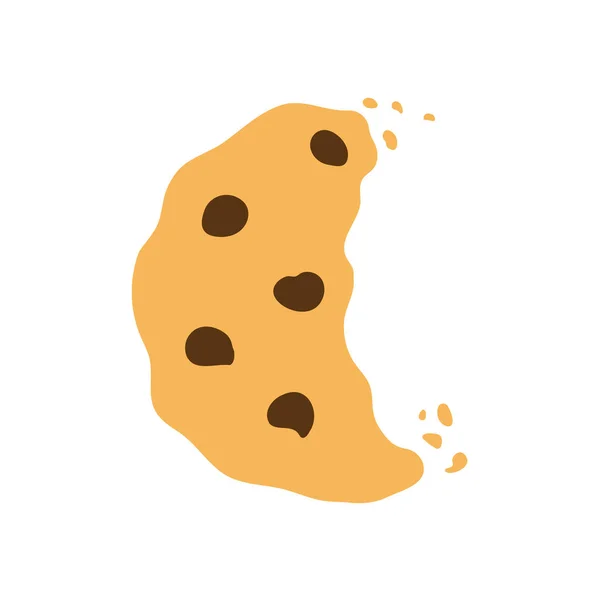 Vector Bitten Chocolate Chip Cookie Отправки Подарков Специальные Фестивали — стоковый вектор