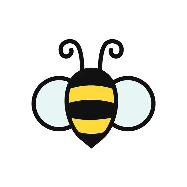 Simple Vector Diseño Abeja Voladora Abeja Dibujos Animados Aislada Sobre — Archivo Imágenes Vectoriales