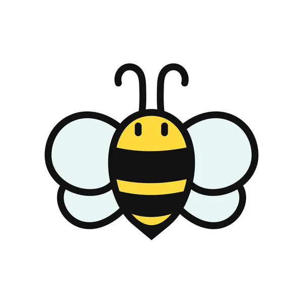Jednoduchý Vektor Konstrukce Včel Karikatura Včela Izolované Bílém Pozadí — Stockový vektor