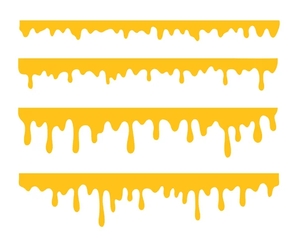 Honey Dripping Thick Yellow Liquid Dripping Ground — Stock Vector