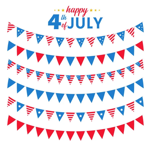 Juillet Drapeau Américain Pour Célébrer Jour Indépendance Amérique — Image vectorielle