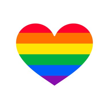 Gökkuşağı Kalpleri. Bağımsızlık Günü 'nü kutlamak için LGBTQ sembolü. Beyaz arkaplanda izole.