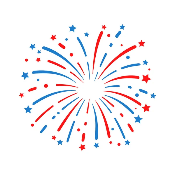 7月4日 美国国旗烟花 庆祝美国独立日 — 图库矢量图片