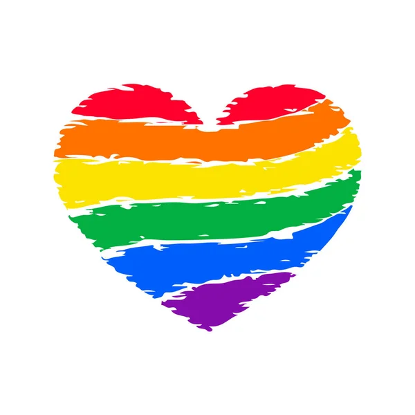 Corazones Del Arco Iris Símbolo Lgbtq Para Celebrar Día Independencia — Vector de stock