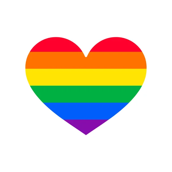 Rainbow Hearts Symbole Lgbtq Pour Célébrer Fête Indépendance Isolé Sur — Image vectorielle