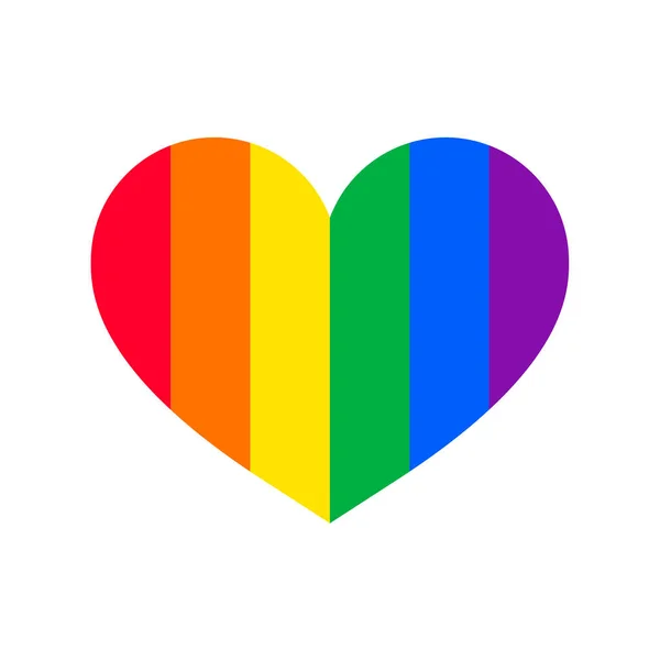 Rainbow Hearts Lgbtq Simbol Untuk Merayakan Hari Kemerdekaan Terisolasi Pada - Stok Vektor