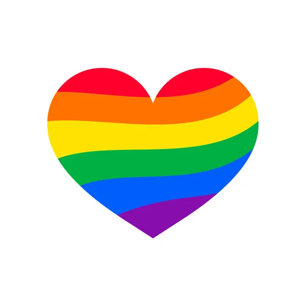 Rainbow Hearts Symbole Lgbtq Pour Célébrer Fête Indépendance Isolé Sur — Image vectorielle