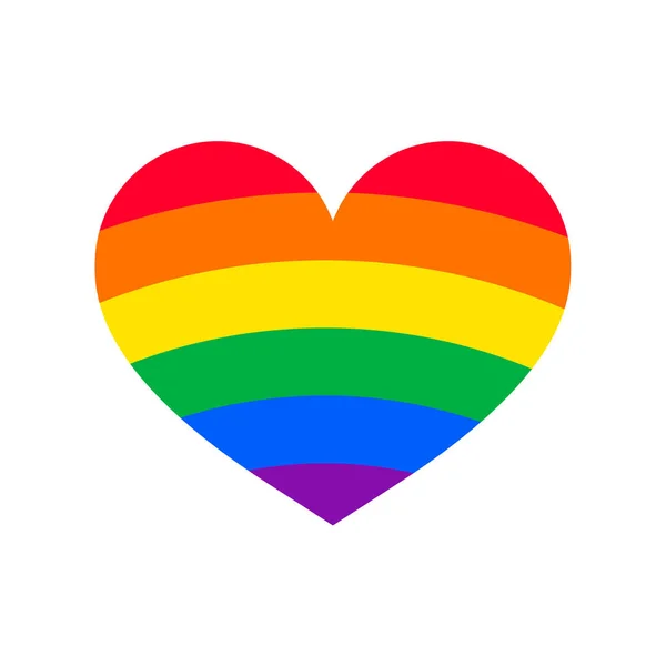 Rainbow Hearts Symbole Lgbtq Pour Célébrer Fête Indépendance Isolé Sur — Image vectorielle