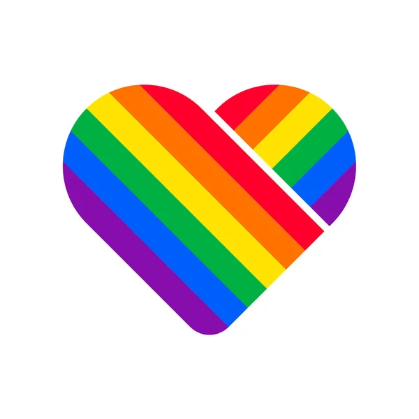 Rainbow Hearts Symbole Lgbtq Pour Célébrer Fête Indépendance Isolé Sur — Image vectorielle