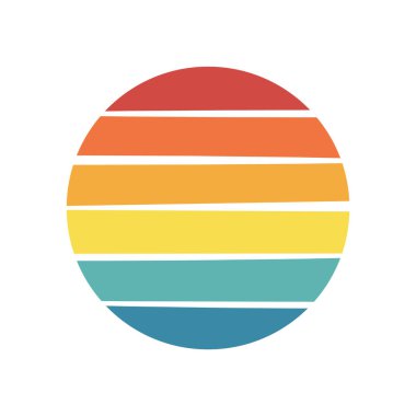 Günbatımı vektör tasarımı. Beyaz arka planda izole edilmiş klasik yaz deniz gün batımı.