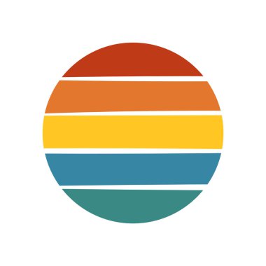 Günbatımı vektör tasarımı. Beyaz arka planda izole edilmiş klasik yaz deniz gün batımı.