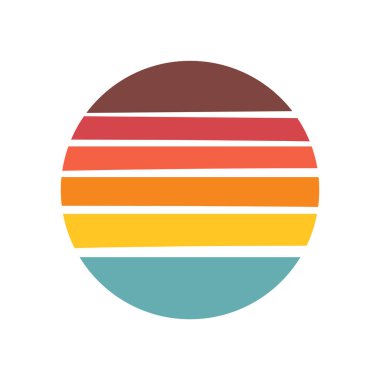 Günbatımı vektör tasarımı. Beyaz arka planda izole edilmiş klasik yaz deniz gün batımı.