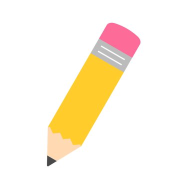 Okula dönüş konsepti sarı kalem vektörü. Beyaz arkaplanda izole.