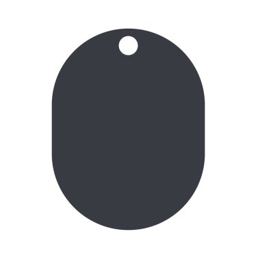 Künye şablonu. Yaka için vektör siluet künye. Beyaz arkaplanda izole