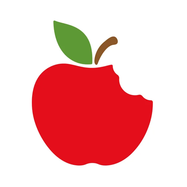 Icône Apple Une Pomme Rouge Qui Été Mordue Concept Éducation — Image vectorielle