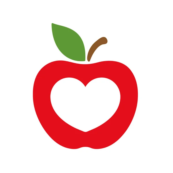 Icône Apple Une Pomme Rouge Qui Été Mordue Concept Éducation — Image vectorielle