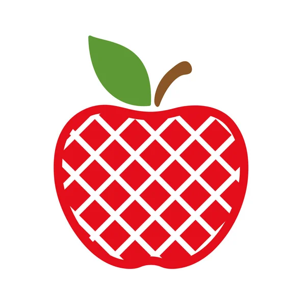 Icône Apple Une Pomme Rouge Qui Été Mordue Concept Éducation — Image vectorielle