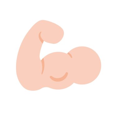 muscle icon. Building strong arm muscles for healthy men by eating protein and exercising.