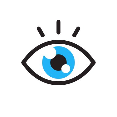 Eye icon. Simple flat eye design Vision care concept Wear glasses for a clear vision.