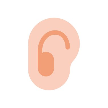 Ear icon. Ear line design The concept of hearing problems Isolated on background