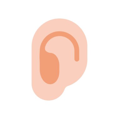 Ear icon. Ear line design The concept of hearing problems Isolated on background