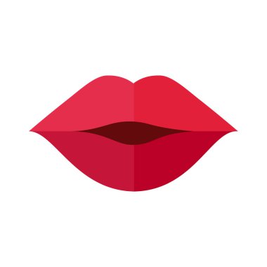 Mouth icon. Lips that open their mouth until they see teeth and tongue inside the mouth.