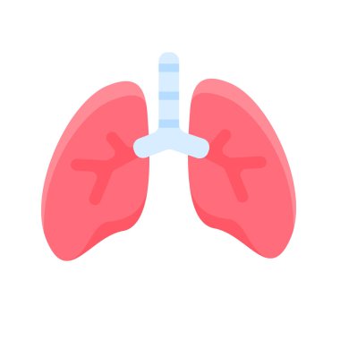 Lung icon. Lungs help to breathe oxygen into the human body. Body care concept