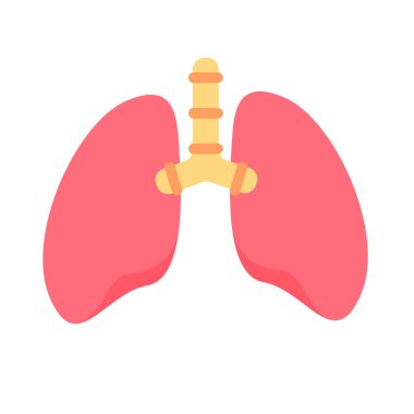 Lung icon. Lungs help to breathe oxygen into the human body. Body care concept