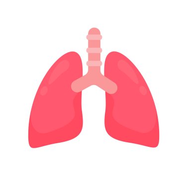 Lung icon. Lungs help to breathe oxygen into the human body. Body care concept