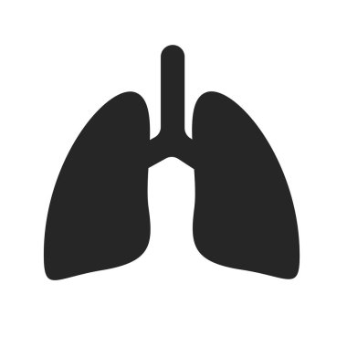 Lung icon. Lungs help to breathe oxygen into the human body. Body care concept