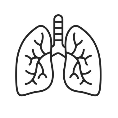 Lung icon. Lungs help to breathe oxygen into the human body. Body care concept